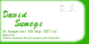 david sumegi business card